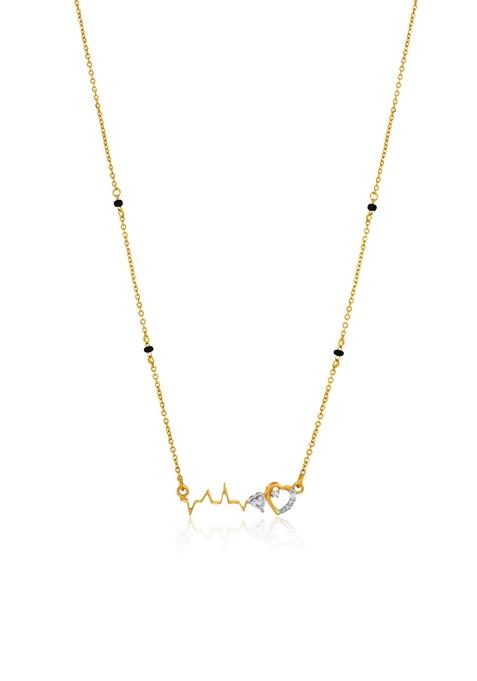 Indya X Senco Adorable Heartbeat Diamond Mangalsutra