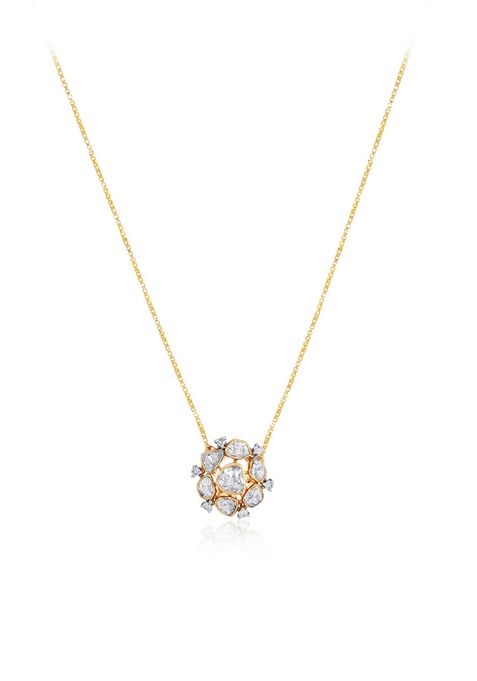 Indya X Senco Abstract Bloom Polki Diamond Chain Pendant