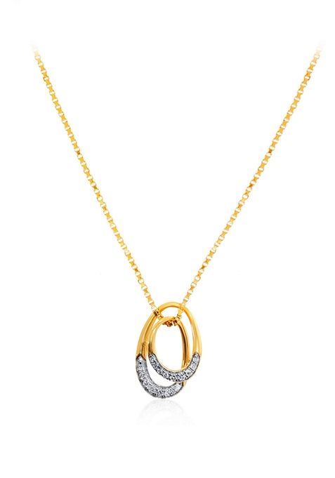 Indya X Senco Spiral Curves Diamond Chain Pendant