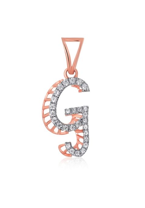 Indya X Senco Glorious G Alphabet Diamond Pendant