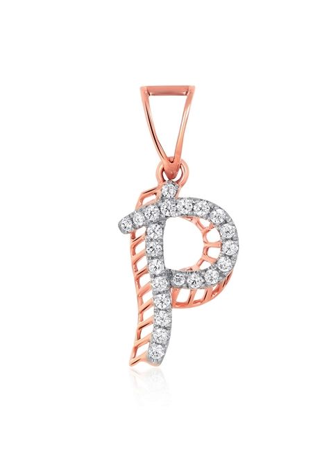 Indya X Senco Perfect P Alphabet Diamond Pendant