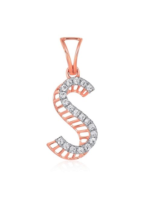 Indya X Senco Scintillating S Alphabet Diamond Pendant