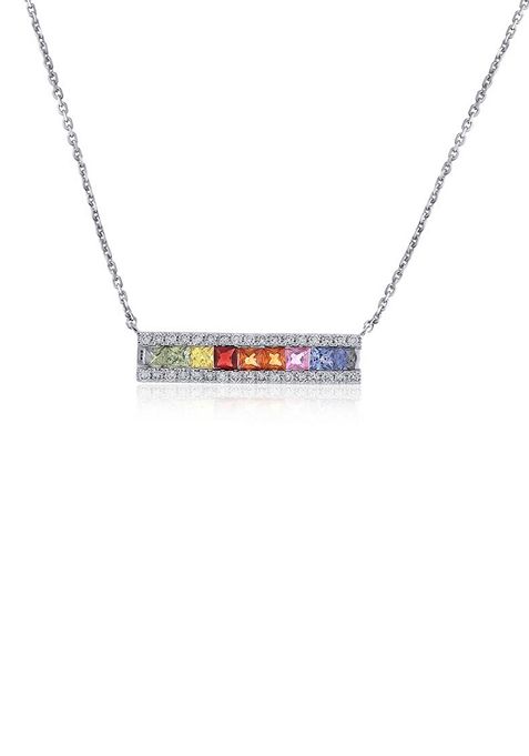 Indya X Senco Rainbow Aura Diamond Chain Pendant