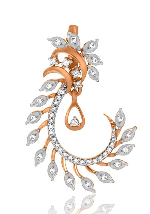 Indya X Senco Carving Bloom Diamond Pendant