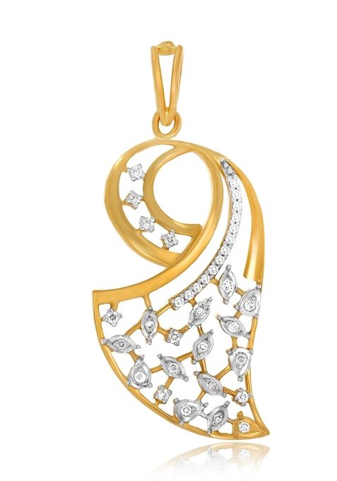 Indya X Senco Twisted Tune Diamond Pendant