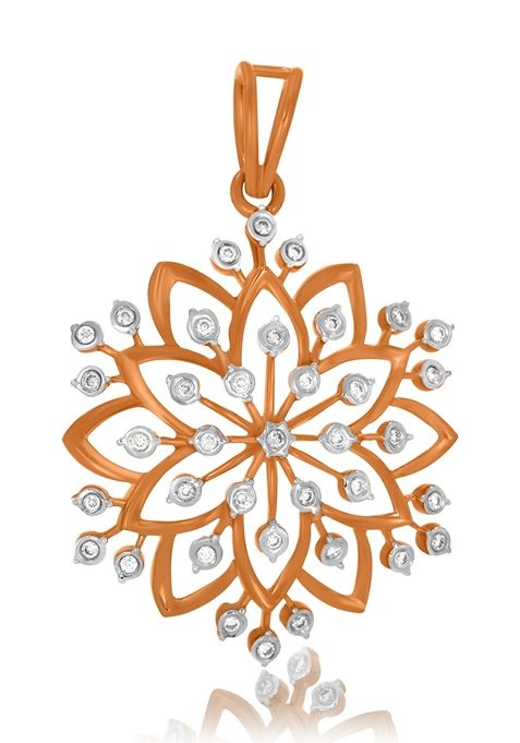 Indya X Senco Gracious Sunflower Diamond Pendant