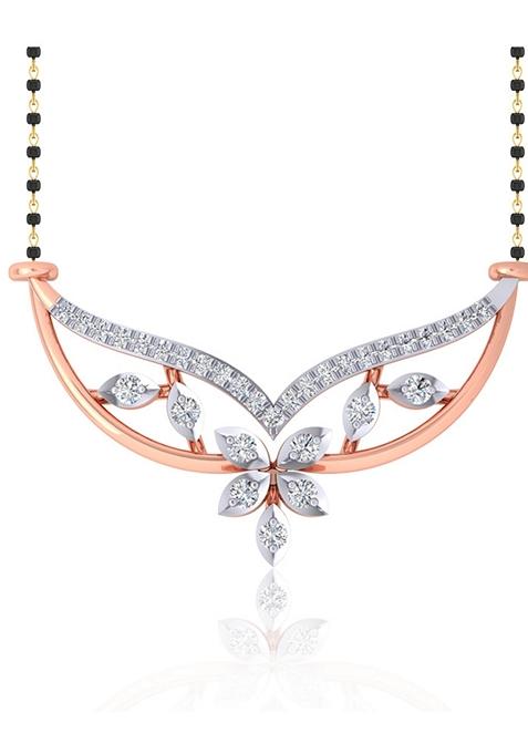 Indya X Senco V Shaped Diamond Mangalsutra