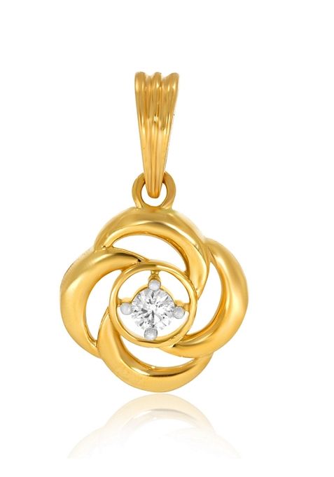 Indya X Senco Twisting Bloom Solitaire Pendant