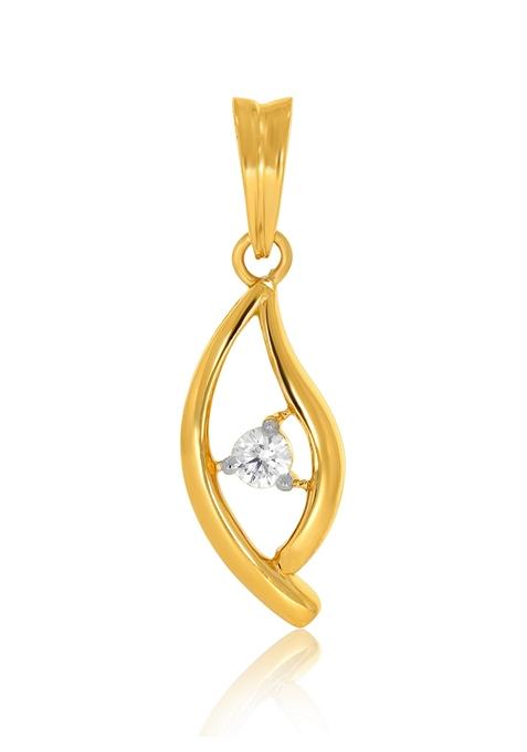 Indya X Senco Twinkling Leaf Solitaire Pendant