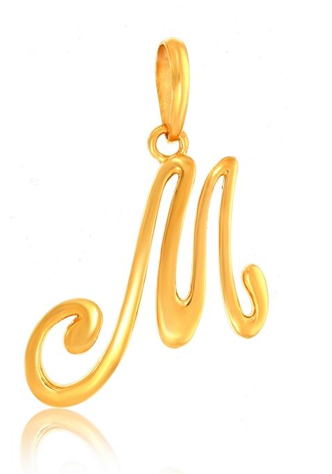 Indya X Senco M Alphabet Gold Pendant