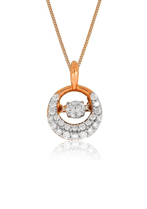 Indya X Senco Embraced Circle Diamond Pendant