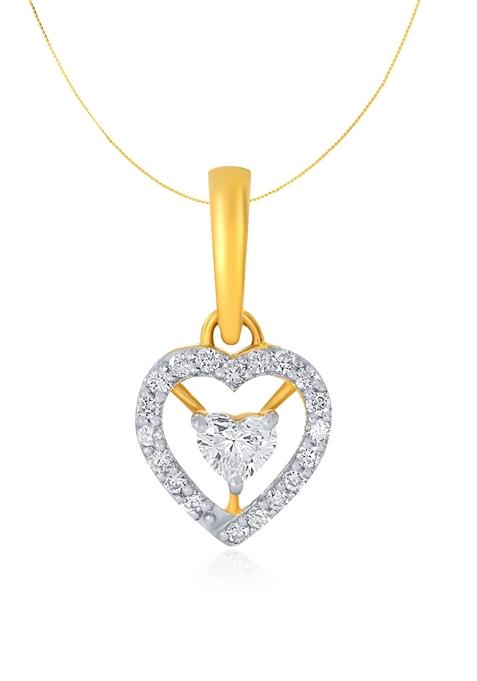 Indya X Senco Duo Heart Shine Diamond Pendant