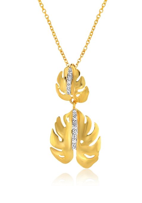 Indya X Senco Gorgeous Leafage Stunner Diamond Pendant