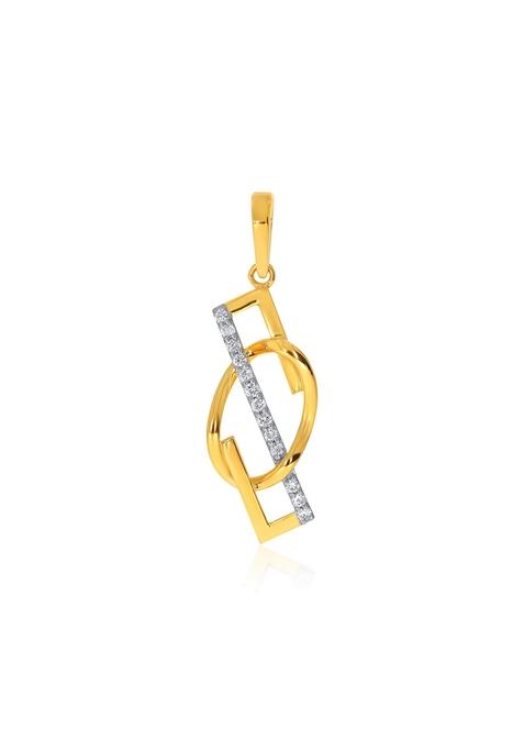 Indya X Senco Abstract Linear Charm Diamond Pendant