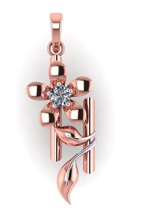 Indya X Senco A Nature Princess Rose Gold Diamond Pendant