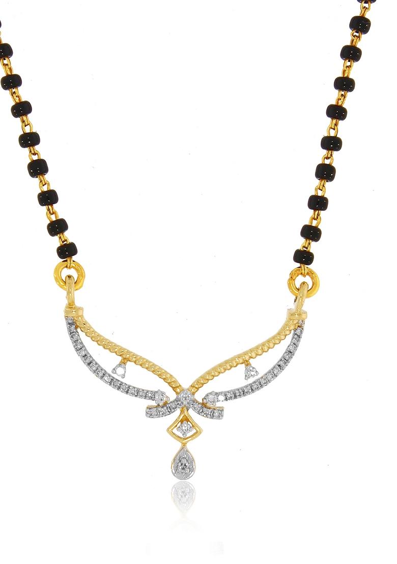 Buy Women Indya X Senco Love Feather Diamond Mangalsutra
