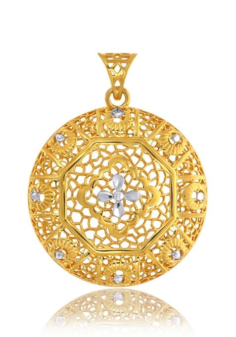 Indya X Senco Floral Network Gold Pendant