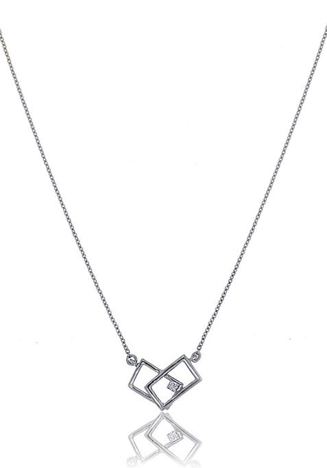 Indya X Senco Interlocked Frames Platinum Diamond Chain