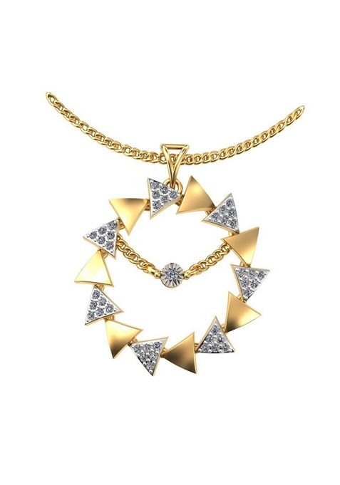 Indya X Senco Rotating Pointer Spark Diamond Pendant