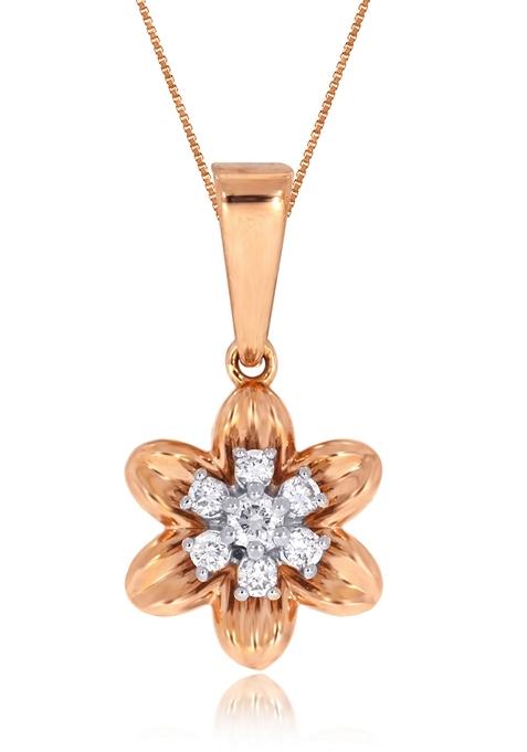 Indya X Senco Floral Grace Diamond Pendant