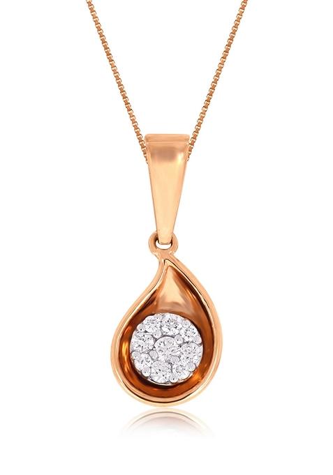 Indya X Senco Artistic Drop Diamond Pendant