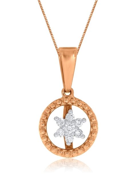 Indya X Senco Floral Vision Diamond Pendant