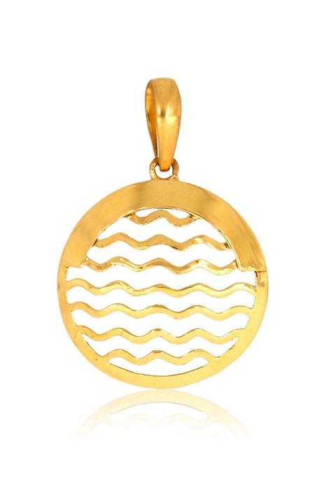 Indya X Senco Aqua Round Gold Pendant