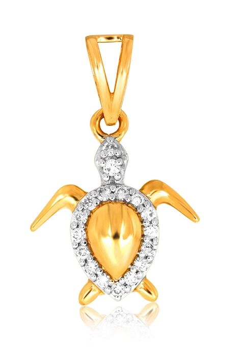 Indya X Senco The Sparkling Turtle Diamond Kids Pendant