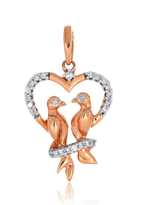 Indya X Senco Love Birds Diamond Pendant