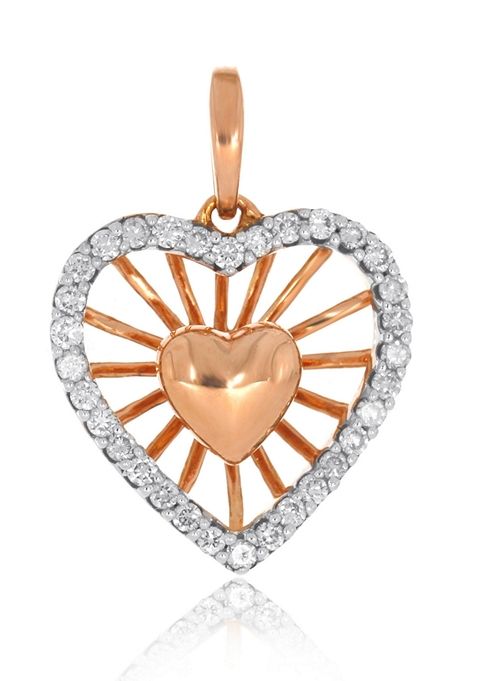 Indya X Senco Wired Heart Diamond Pendant