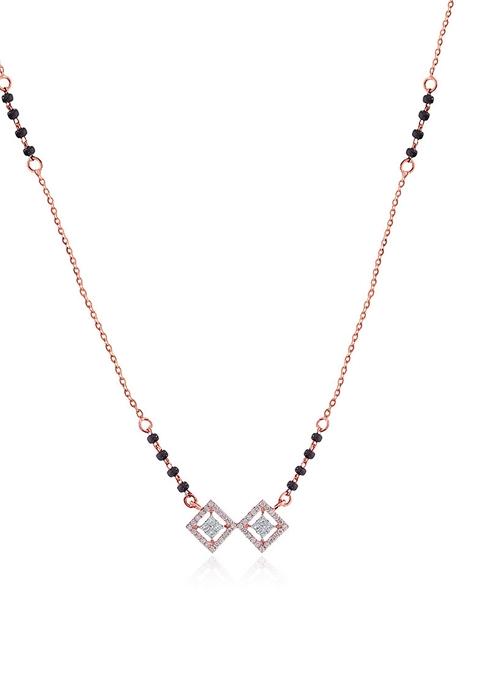 Indya X Senco Gold Rosy Rhombus Diamond Mangalsutra