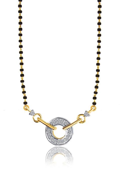 Indya X Senco Gold Loop of Shiny Wheel Diamond Mangalsutra