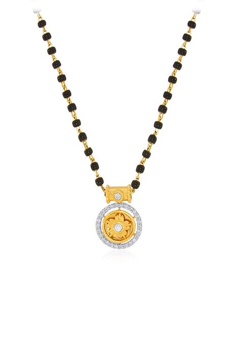 Indya X Senco Gold Blossoming Shield Diamond Mangalsutra