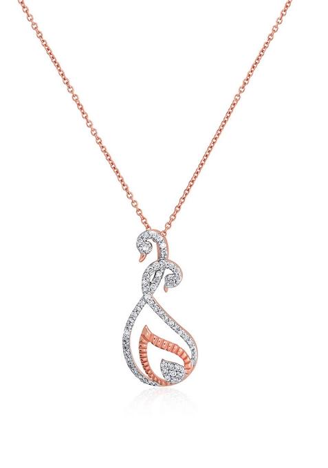Indya X Senco Gold Intertwined Soulmates Diamond Chain Pendant