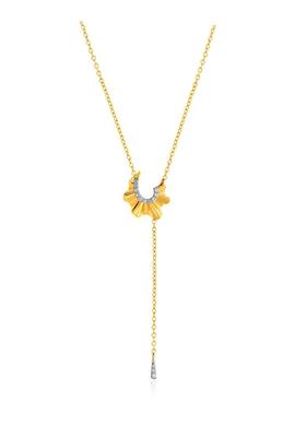 Indya X Senco Gold Pretty Flare Diamond Chain Pendant