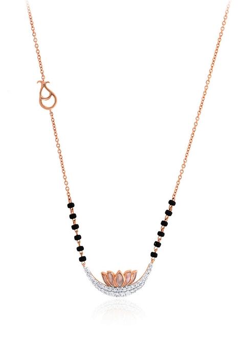 Indya X Senco Gold Swaying Lotus Diamond Mangalsutra