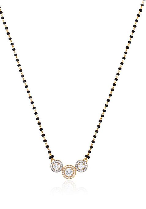 Indya X Senco Gold Trio Spherical Connections Gold Mangalsutra