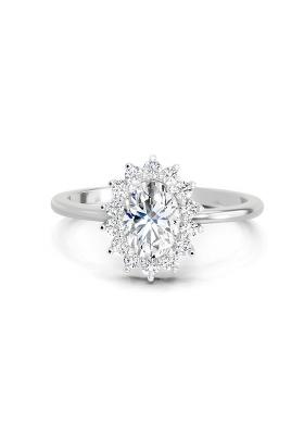 14Kt White Gold Lab Grown Diamond 0.97 Carat Oval Ring for Women