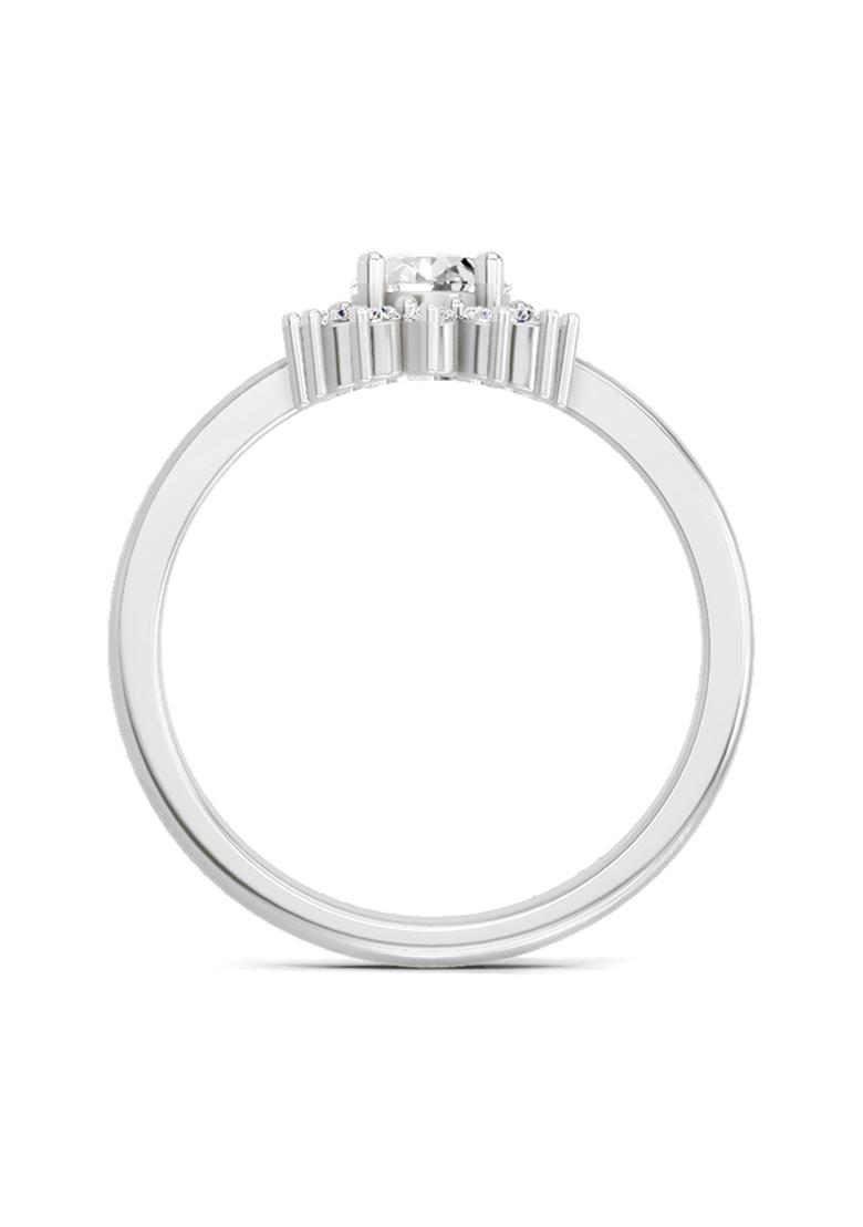 14Kt White Gold Lab Grown Diamond 0.97 Carat Oval Ring for Women