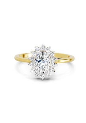 14Kt Yellow Gold Lab Grown Diamond 0.97 Carat Oval Ring for Women