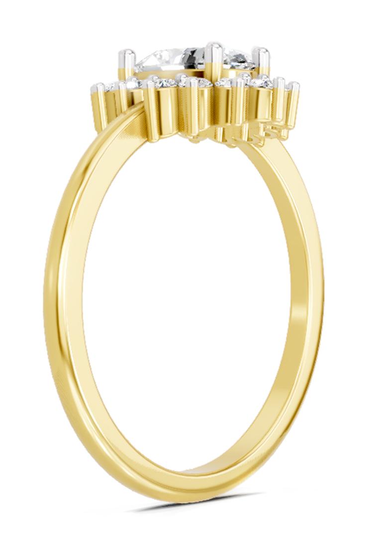 14Kt Yellow Gold Lab Grown Diamond 0.97 Carat Oval Ring for Women