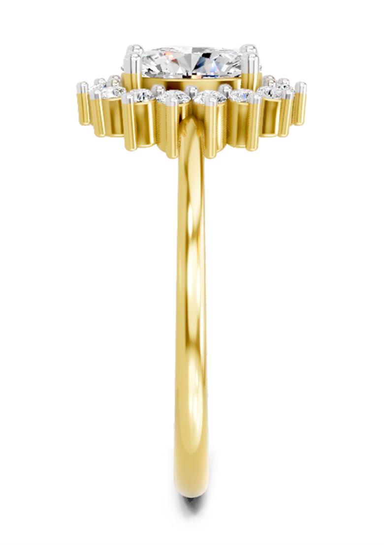 14Kt Yellow Gold Lab Grown Diamond 0.97 Carat Oval Ring for Women