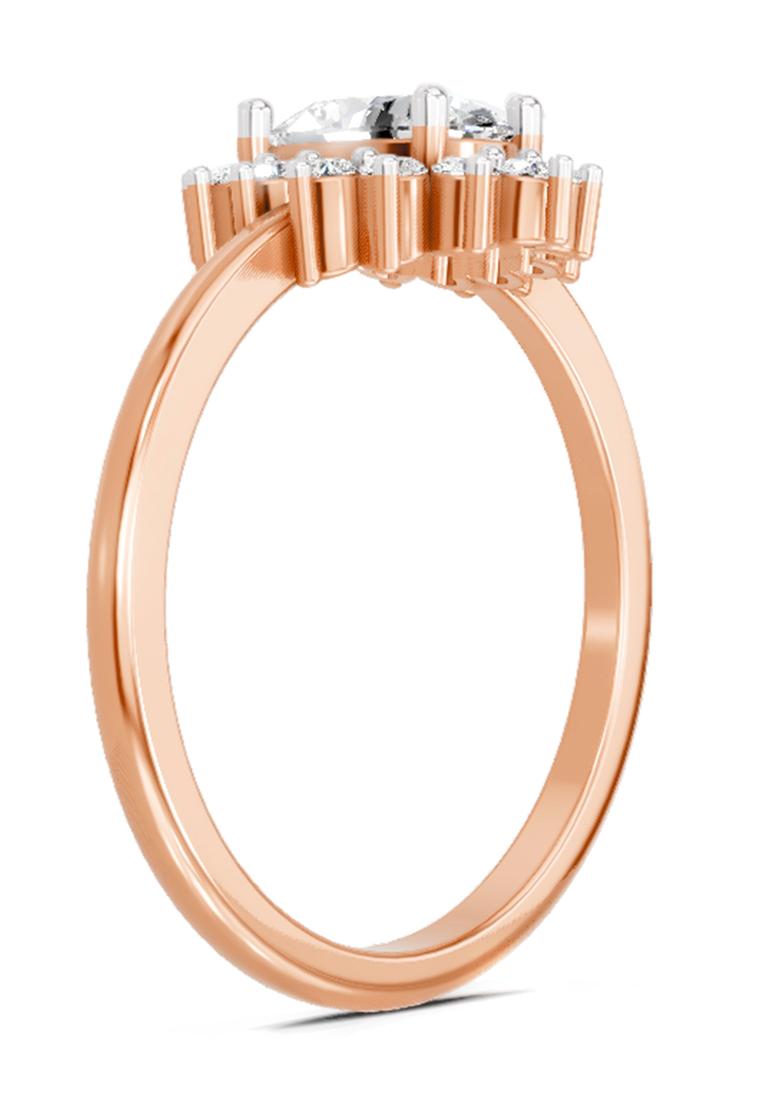 14Kt Rose Gold Lab Grown Diamond 0.97 Carat Oval Ring for Women