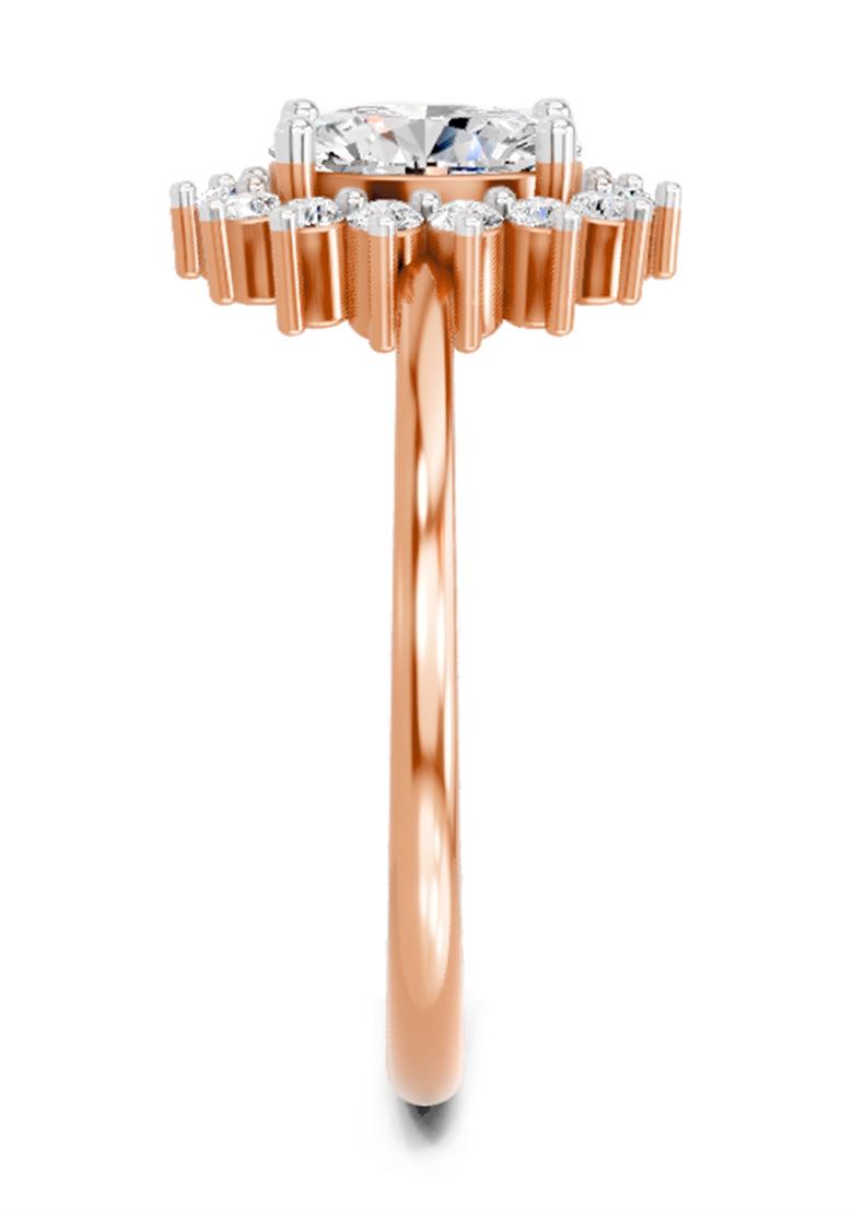 14Kt Rose Gold Lab Grown Diamond 0.97 Carat Oval Ring for Women