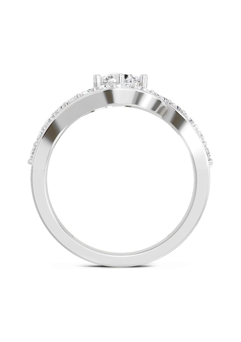 14Kt White Gold Lab Grown Diamond 1.29 Carat Round Halo Ring for Women