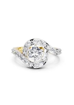 14Kt Yellow Gold Lab Grown Diamond 1.29 Carat Round Halo Ring for Women