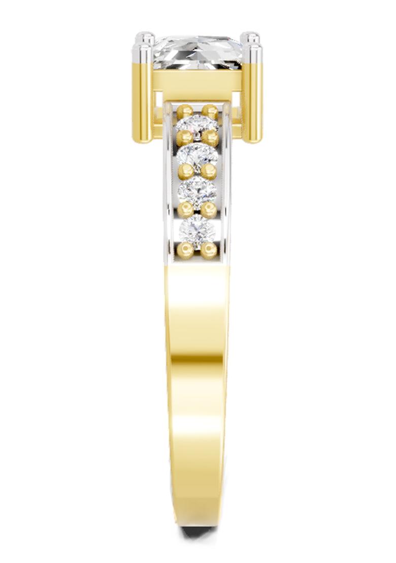 14Kt Yellow Gold Lab Grown Diamond 0.94 Carat Princess Solitaire Ring for Women