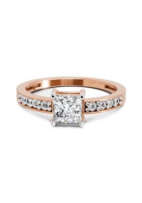 14Kt Rose Gold Lab Grown Diamond 0.94 Carat Princess Solitaire Ring for Women