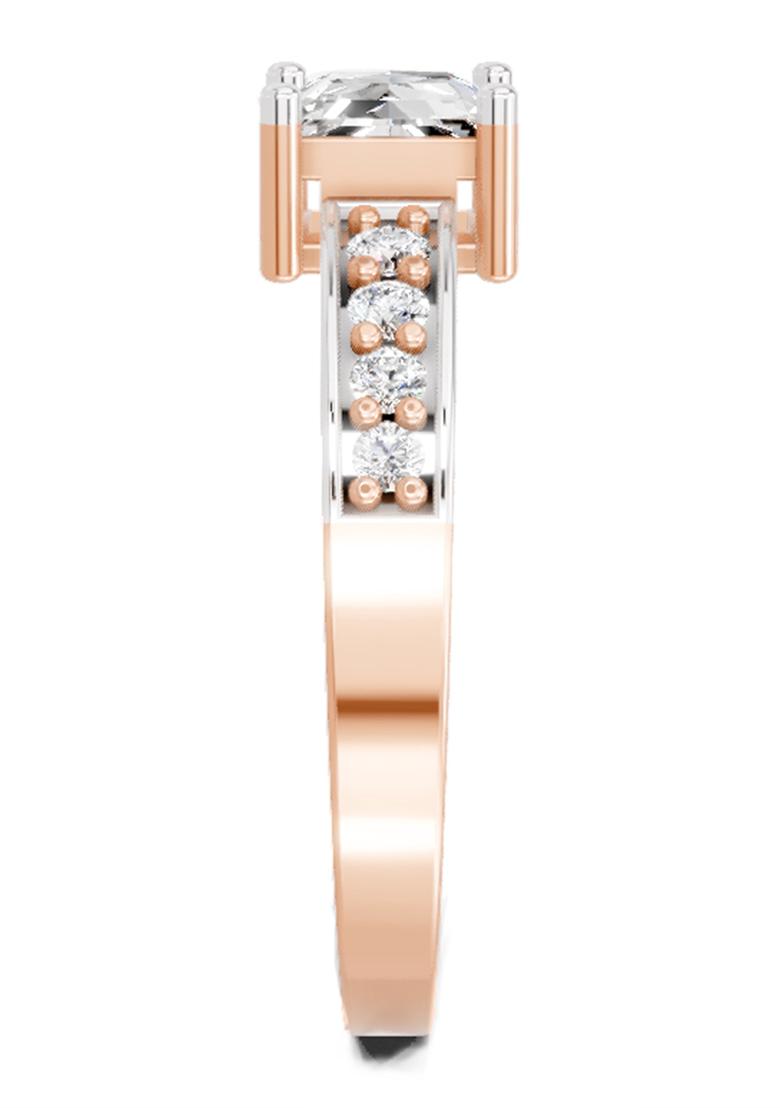 14Kt Rose Gold Lab Grown Diamond 0.94 Carat Princess Solitaire Ring for Women