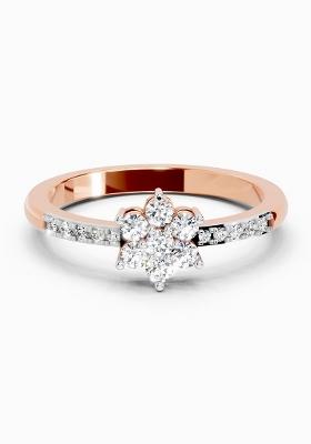 14Kt Rose Gold Lab Grown Diamond 0.33 Ct Flower Ring for Women